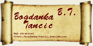 Bogdanka Tančić vizit kartica